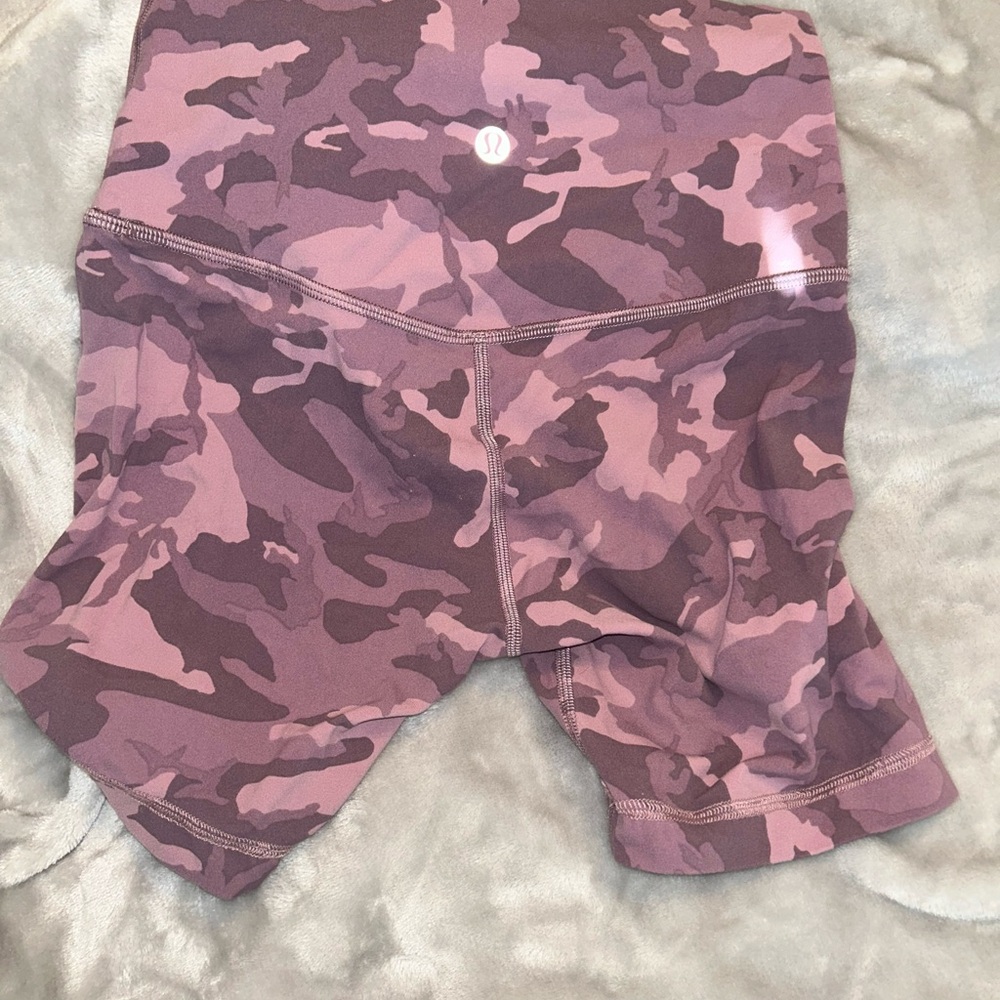Lululemon Pink Camo Align Shorts 6”
